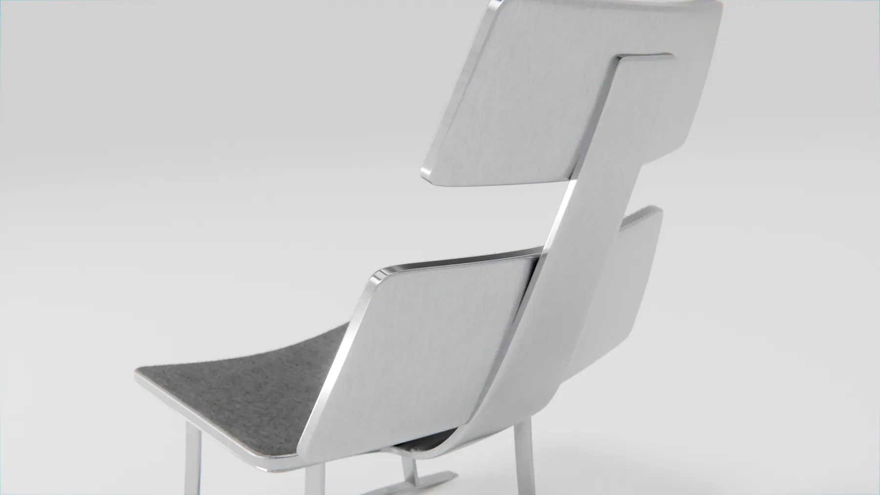 Felt and steel lounge chair