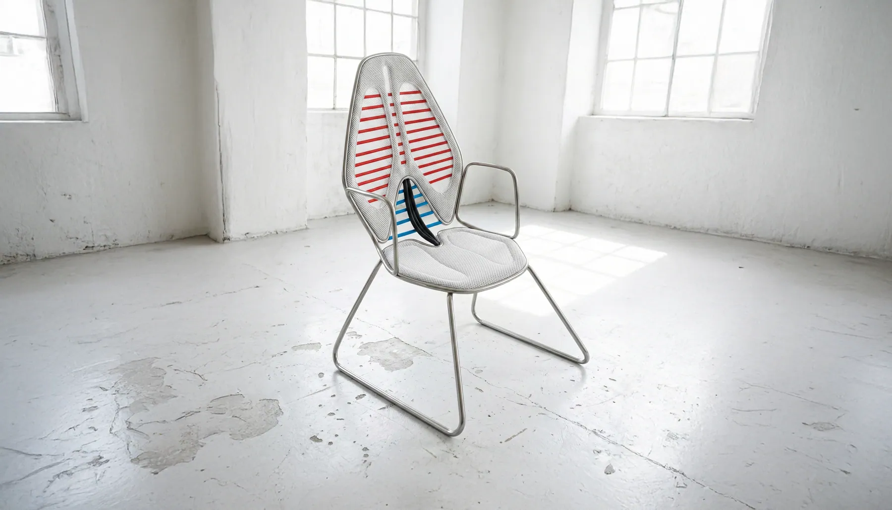 Ribbed ergonomic chair