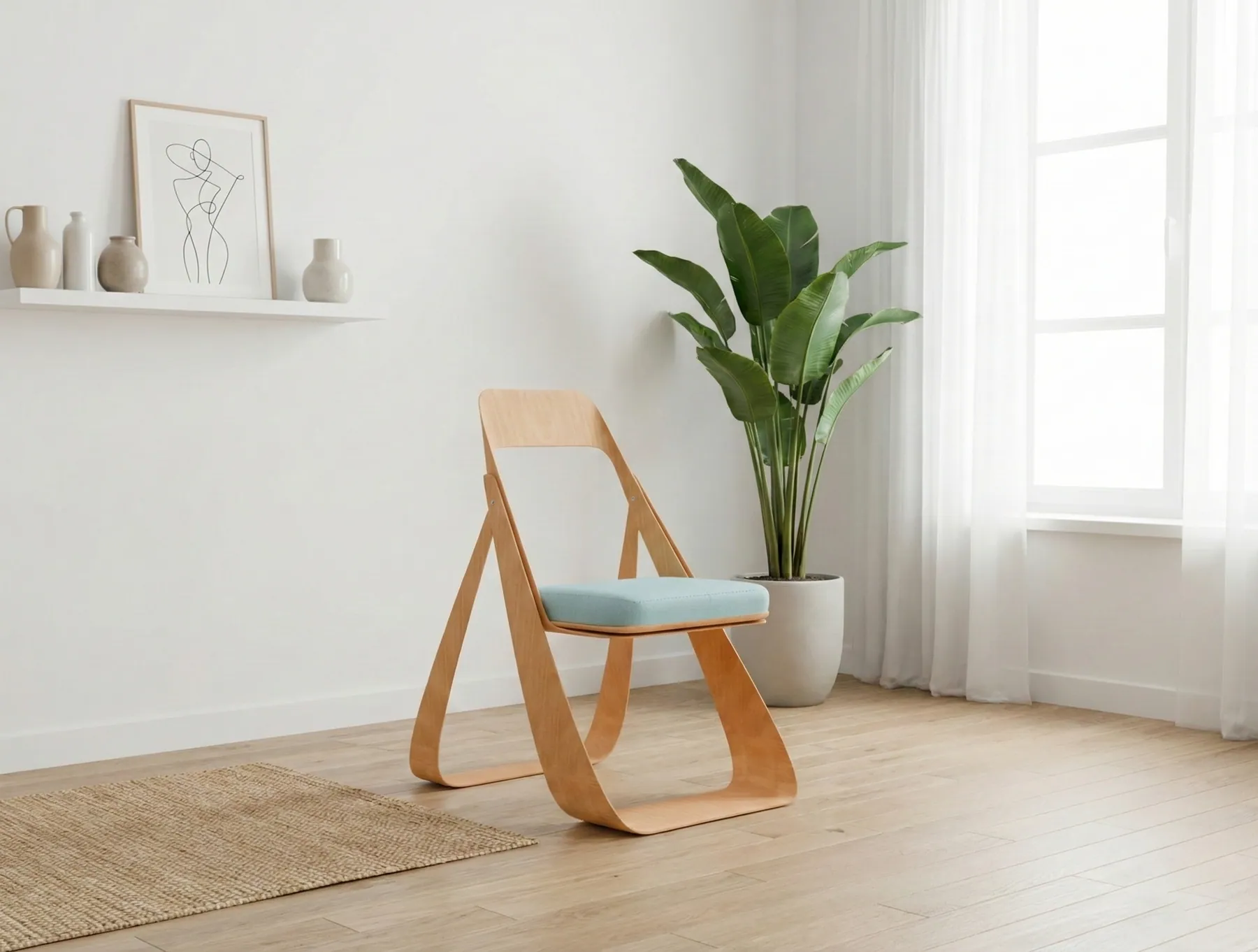 Plywood folding chair